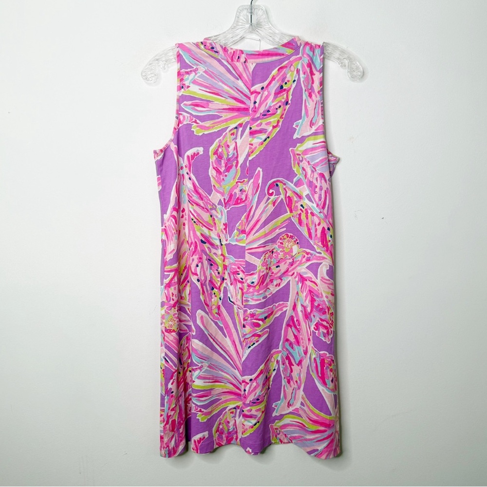 LILLY PULITZER | Amina Pink Purple Floral Print‎ Sleeveless Mini Swing Dress XS - Picture 5 of 5